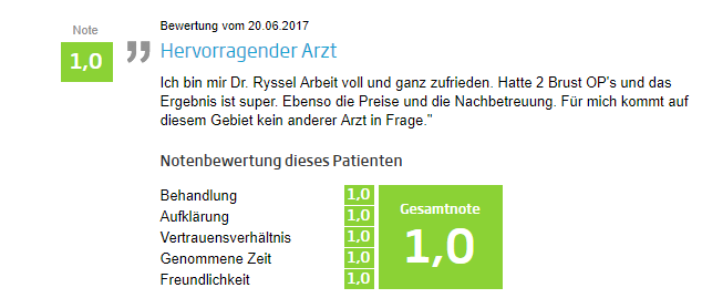 Jameda Bewertung - Brustvergrößerung